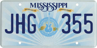 MS license plate JHG355