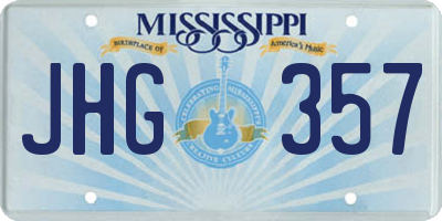 MS license plate JHG357