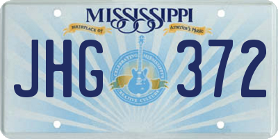 MS license plate JHG372