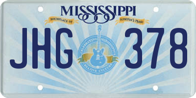 MS license plate JHG378