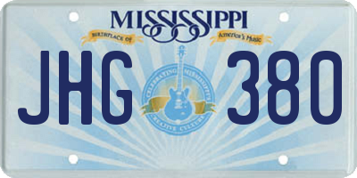 MS license plate JHG380