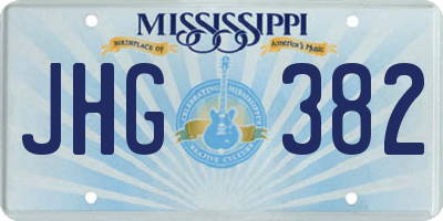 MS license plate JHG382