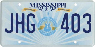 MS license plate JHG403