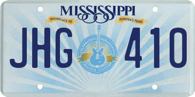 MS license plate JHG410
