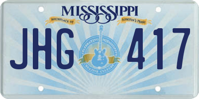 MS license plate JHG417
