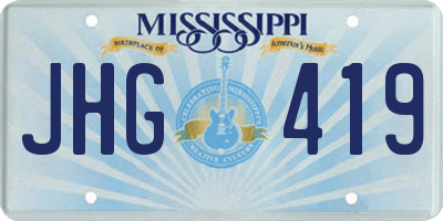 MS license plate JHG419