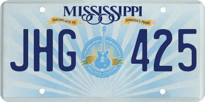 MS license plate JHG425