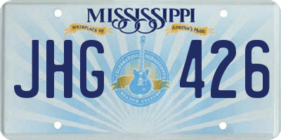 MS license plate JHG426