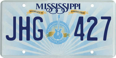 MS license plate JHG427