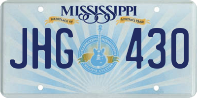 MS license plate JHG430