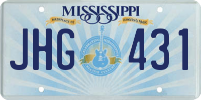 MS license plate JHG431