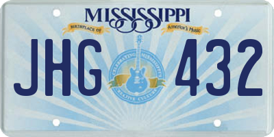 MS license plate JHG432