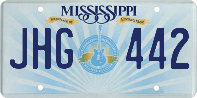 MS license plate JHG442