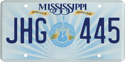 MS license plate JHG445