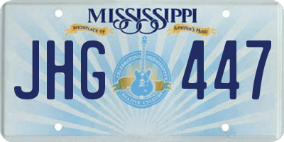 MS license plate JHG447