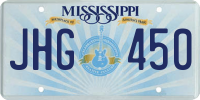 MS license plate JHG450