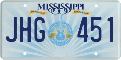 MS license plate JHG451