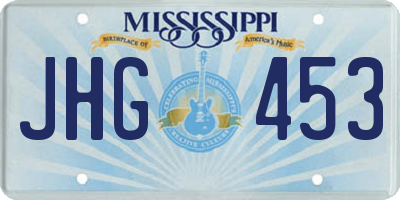 MS license plate JHG453