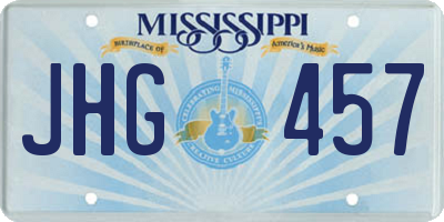 MS license plate JHG457
