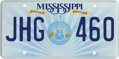 MS license plate JHG460