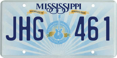 MS license plate JHG461