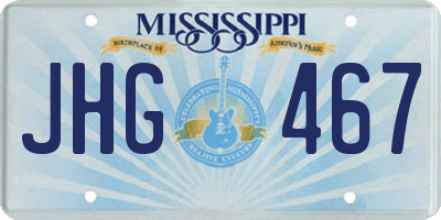 MS license plate JHG467