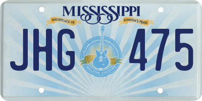 MS license plate JHG475