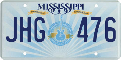MS license plate JHG476