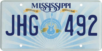 MS license plate JHG492
