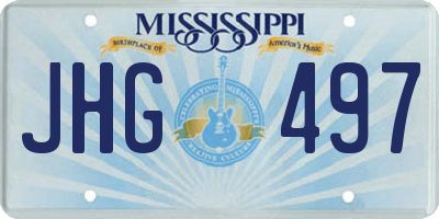 MS license plate JHG497