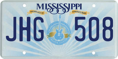 MS license plate JHG508