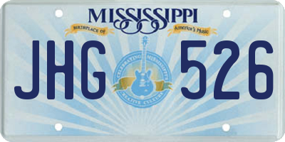 MS license plate JHG526