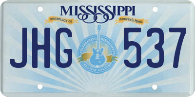 MS license plate JHG537