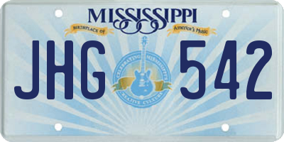 MS license plate JHG542