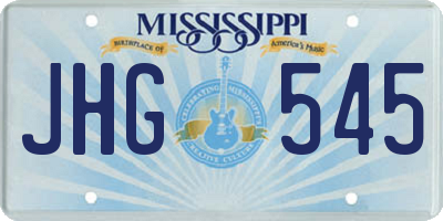 MS license plate JHG545
