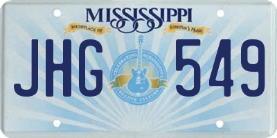 MS license plate JHG549