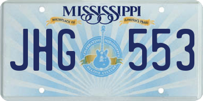 MS license plate JHG553