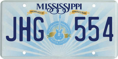 MS license plate JHG554