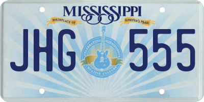 MS license plate JHG555