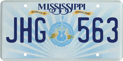 MS license plate JHG563