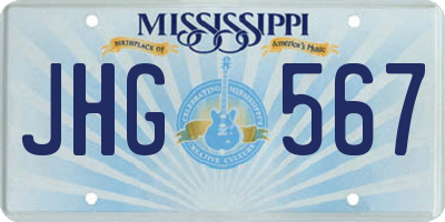 MS license plate JHG567