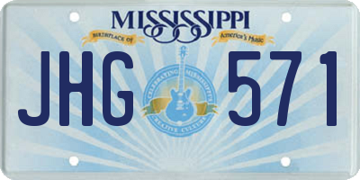MS license plate JHG571