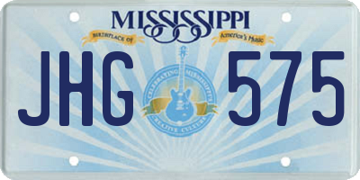 MS license plate JHG575