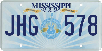 MS license plate JHG578