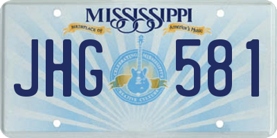 MS license plate JHG581