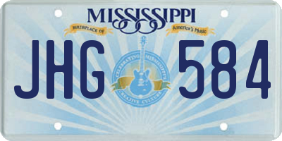 MS license plate JHG584