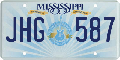 MS license plate JHG587
