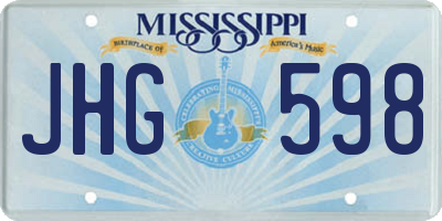 MS license plate JHG598