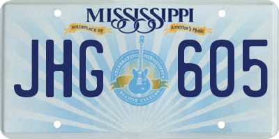 MS license plate JHG605