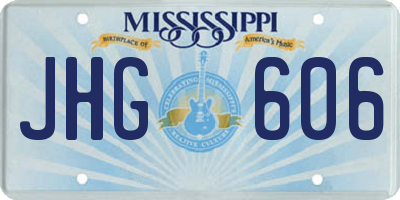 MS license plate JHG606